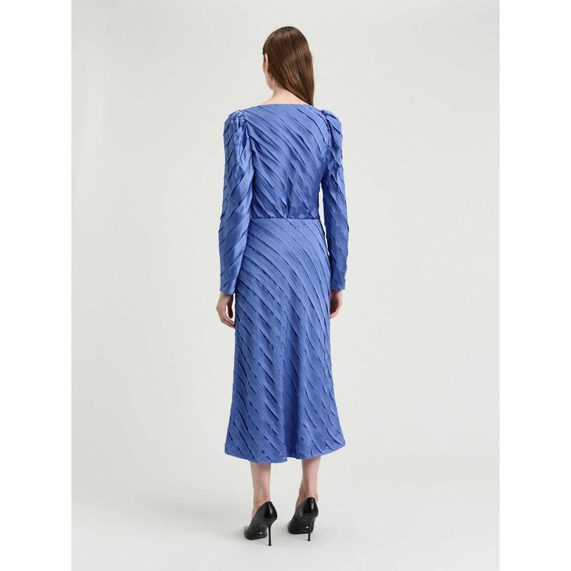 Veronika Maine Hydrangea Strip Satin Bias Skirt image number 1